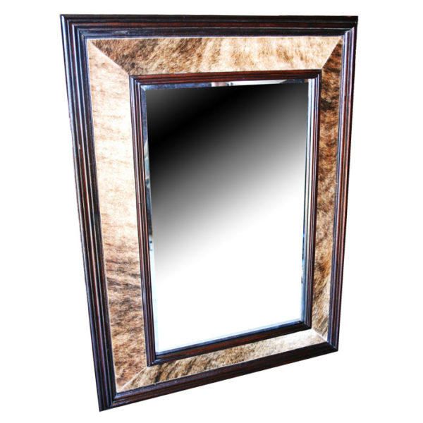 Imperial Rectangle Mirror, Hair On Hide