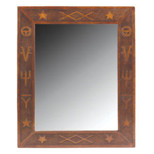 Jumbo Mirror, Western, Antique-Brown
