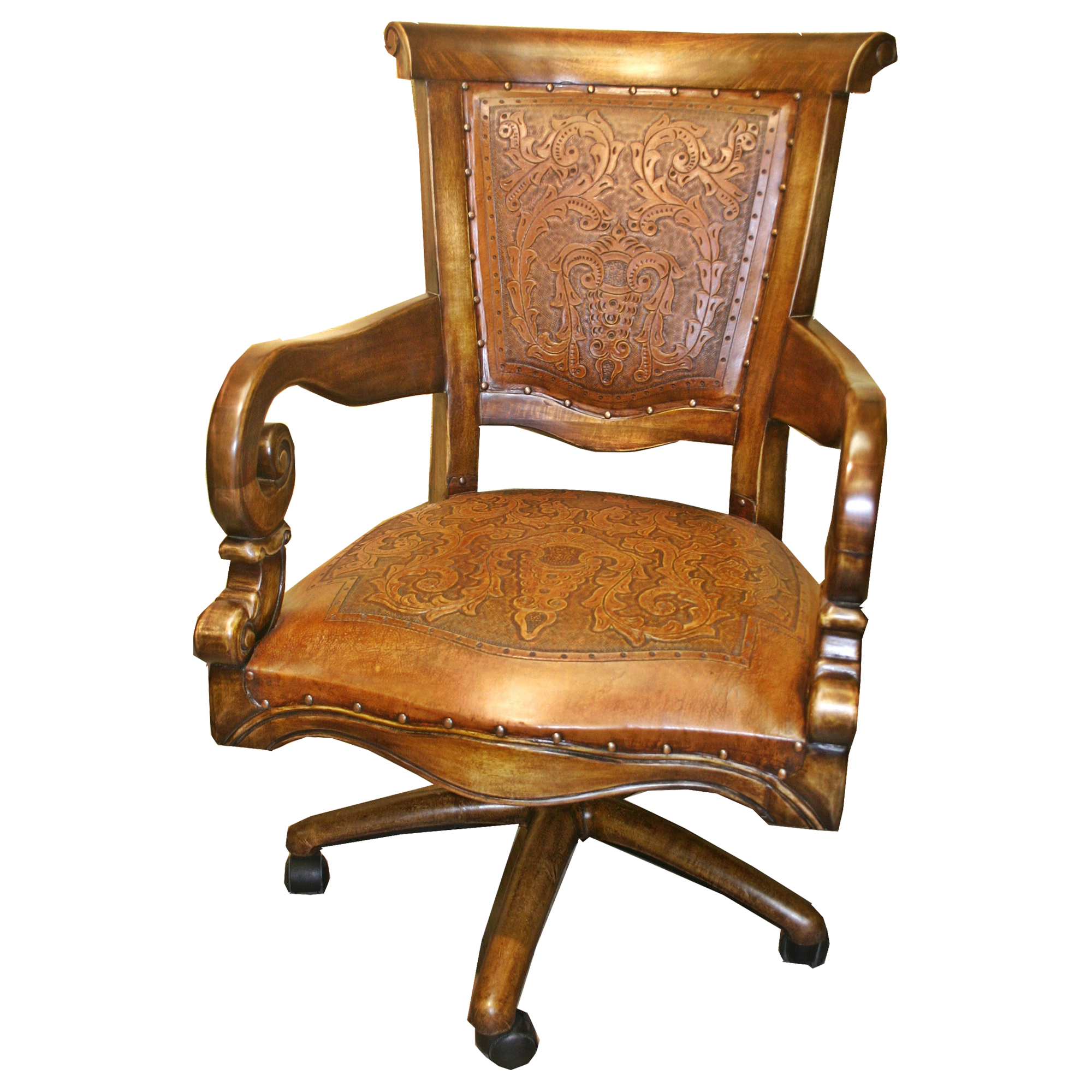 Swivel Office Chair, Colonial Rustic New World Trading