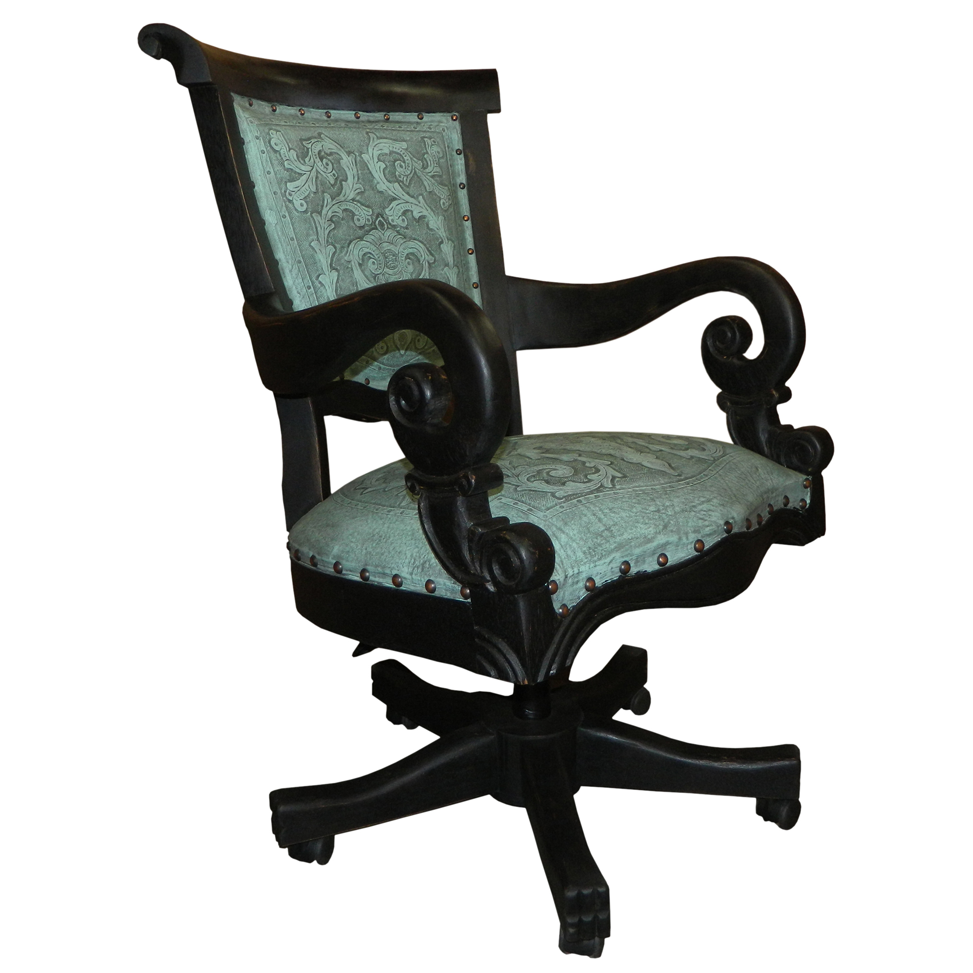 Swivel Office Chair Colonial Turquoise 2 